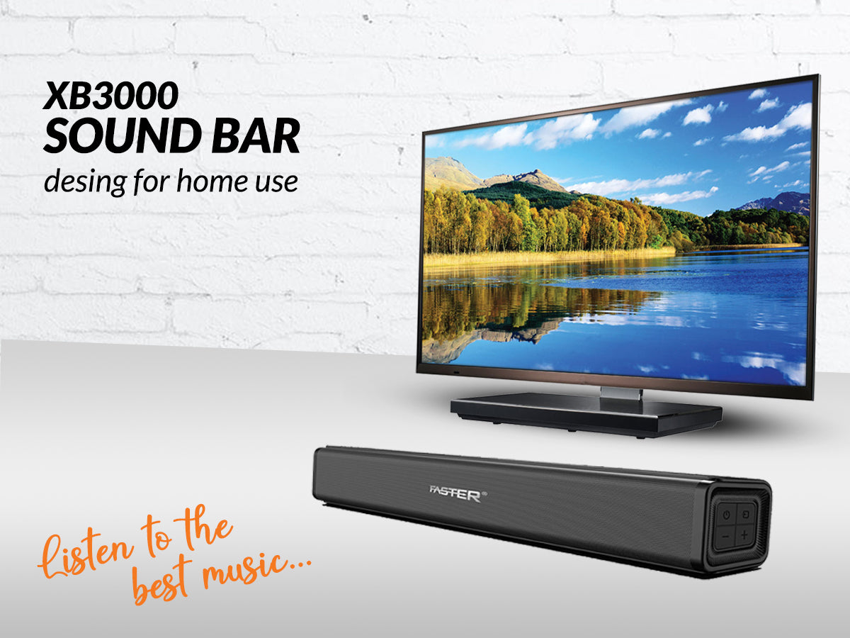 Faster SOUNDBAR 30W Wired BT Speaker | 15Wx2 | 30" length | XB3000