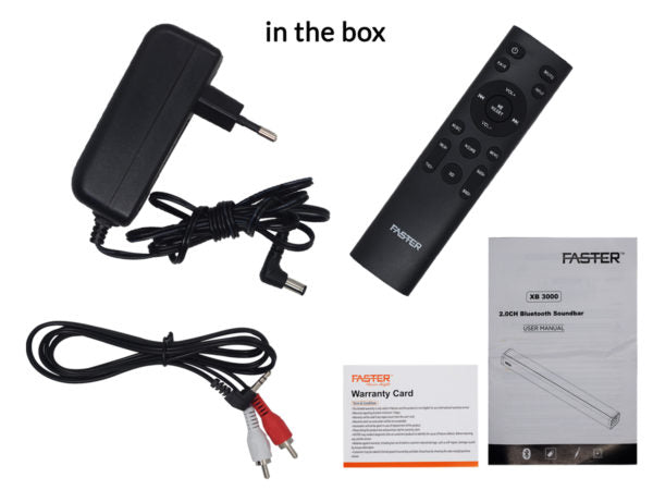 Faster SOUNDBAR 30W Wired BT Speaker | 15Wx2 | 30" length | XB3000