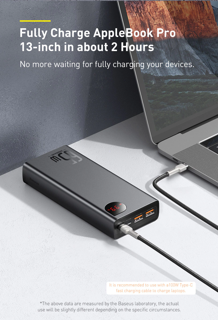 Baseus ADAMAN 65W 20000mAh Metal Power Bank | Digital Display | Type-C & Micro input