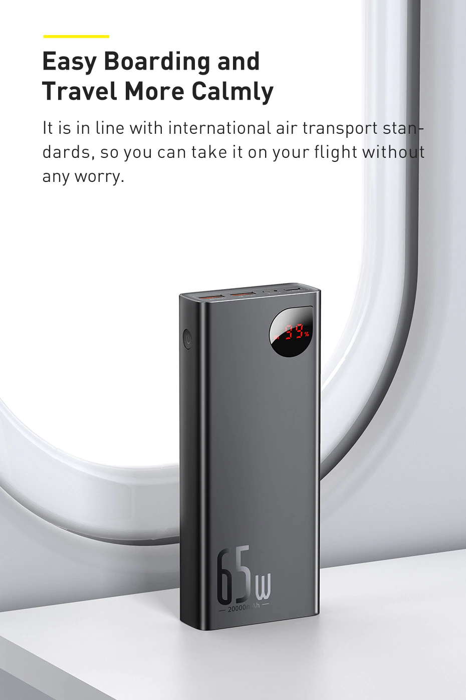 Baseus ADAMAN 65W 20000mAh Metal Power Bank | Digital Display | Type-C & Micro input