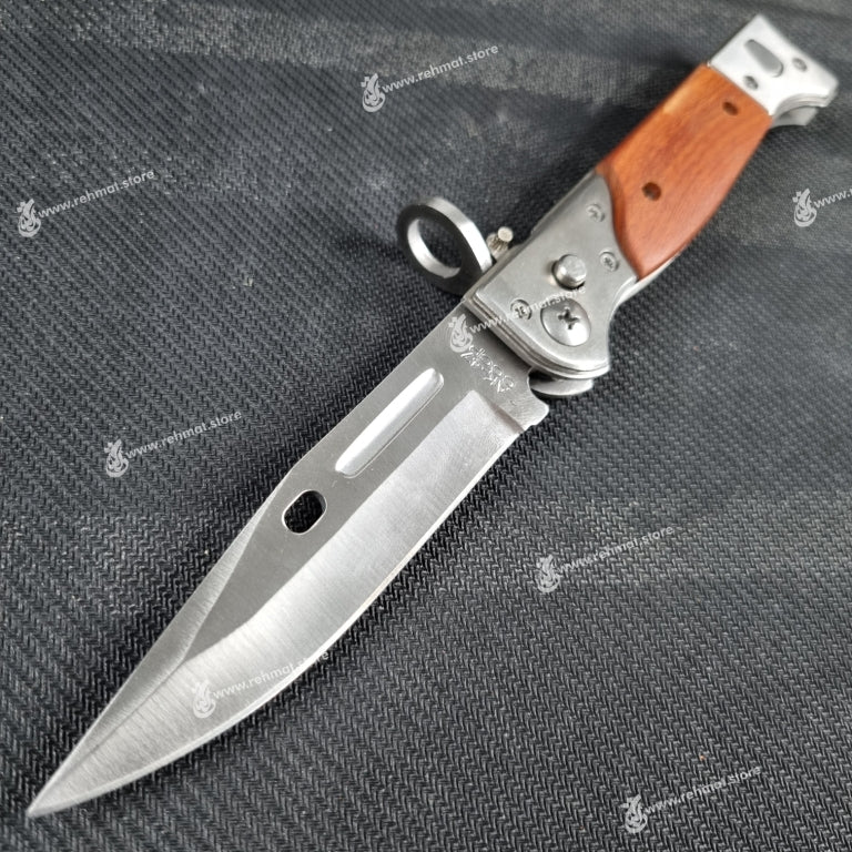 AK47 CCCP Steel Button Folding Knife | 3.6"/8.8"