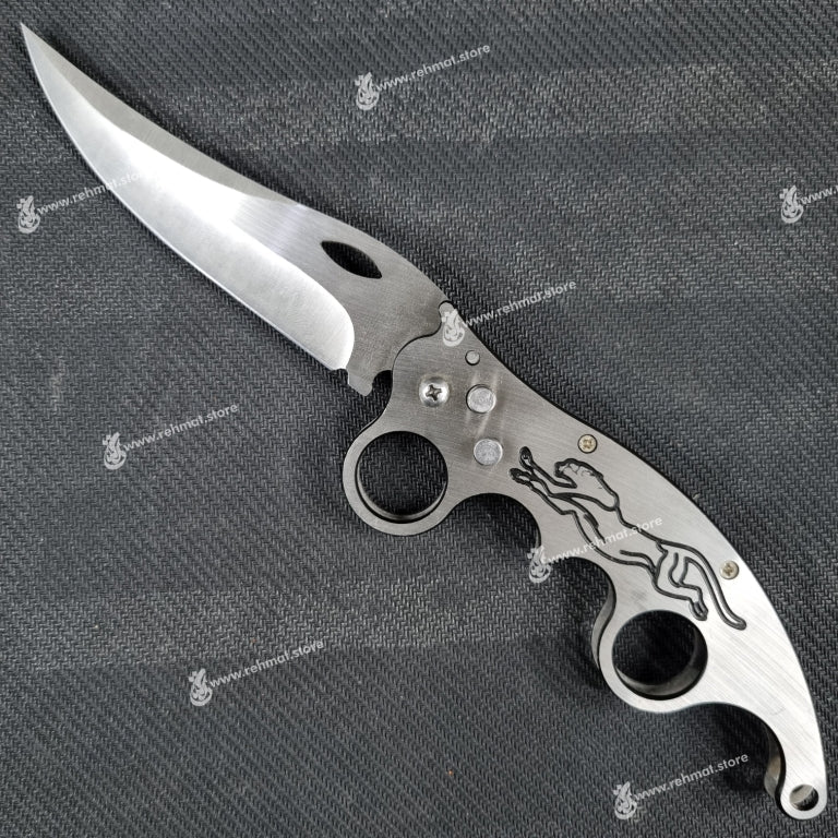 Stainless Steel Button Folding Knife | Ming Fa AS-100 | 3.9"/9.6"