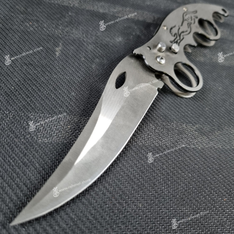 Stainless Steel Button Folding Knife | Ming Fa AS-100 | 3.9"/9.6"