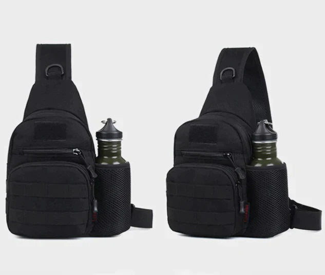 Tactical Outdoor Chest/Shoulder Bag with Bottle Holder