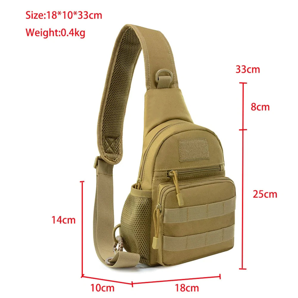 Tactical Outdoor Chest/Shoulder Bag with Bottle Holder