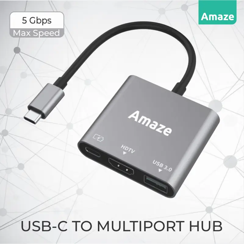 Amaze A313 3-in-1 Type C Hub Adapter