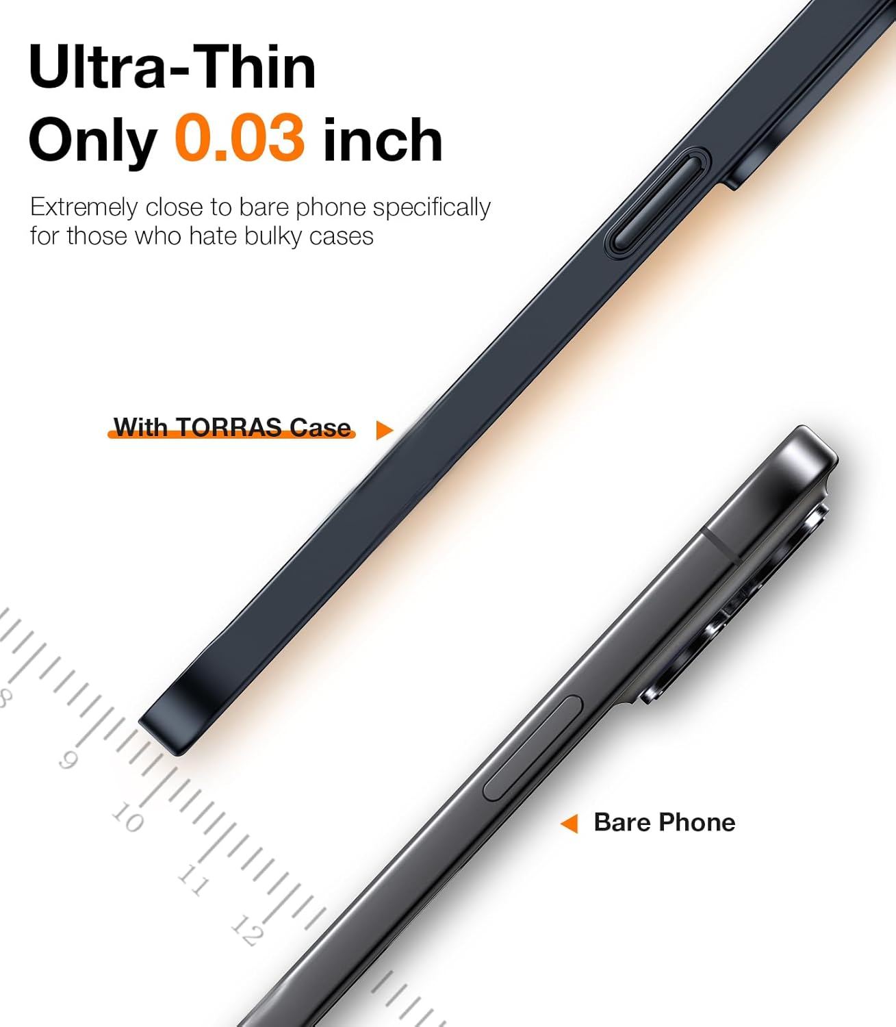 Torras OriginFit Series Thin Case for iPhone 15 Pro Max 6.7" - Black
