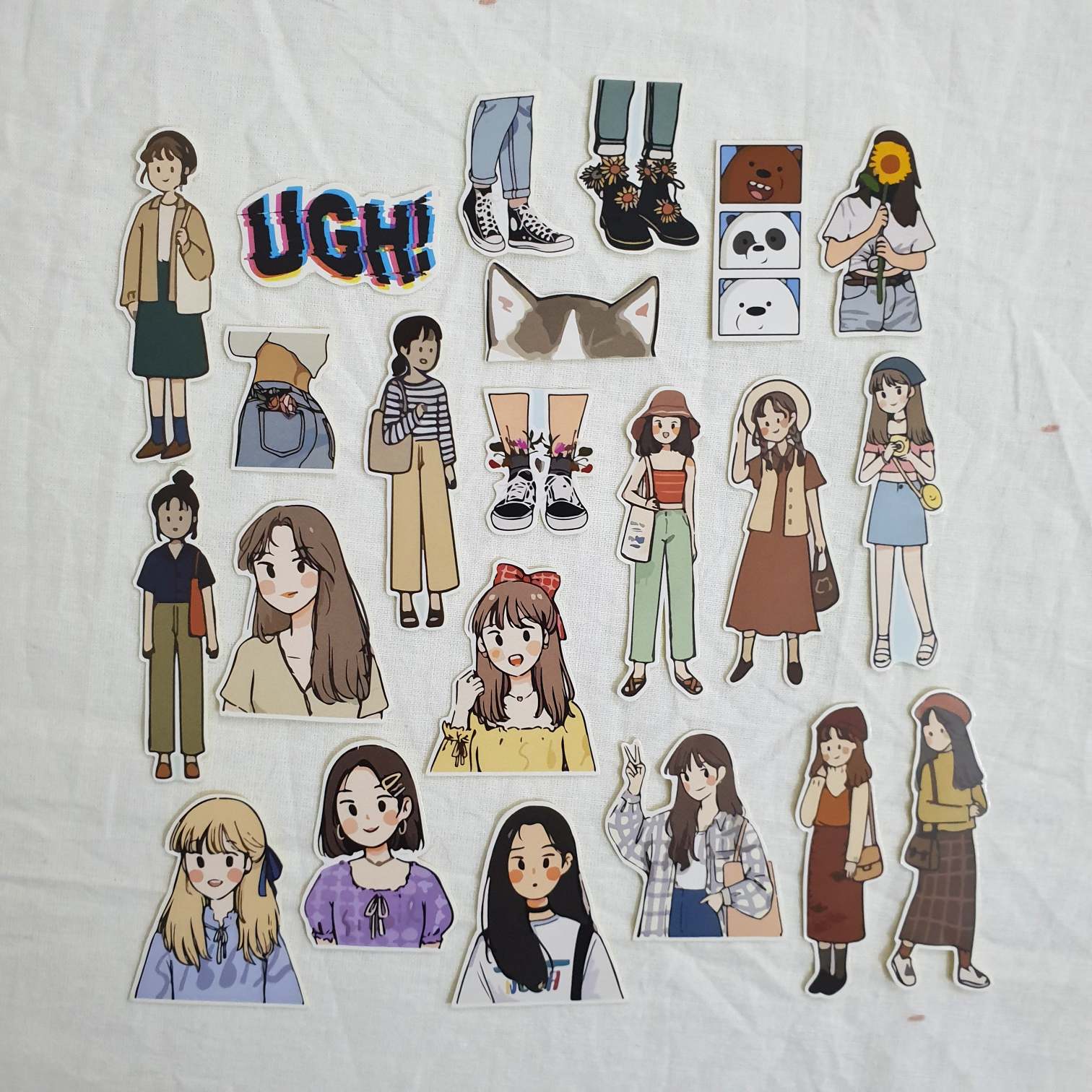 Random Lady Sticker Girl sticker pack | 16 random stickers – Rehmat Store Pakistan