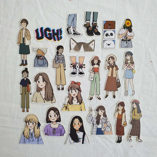 Girl sticker pack | 16 random stickers