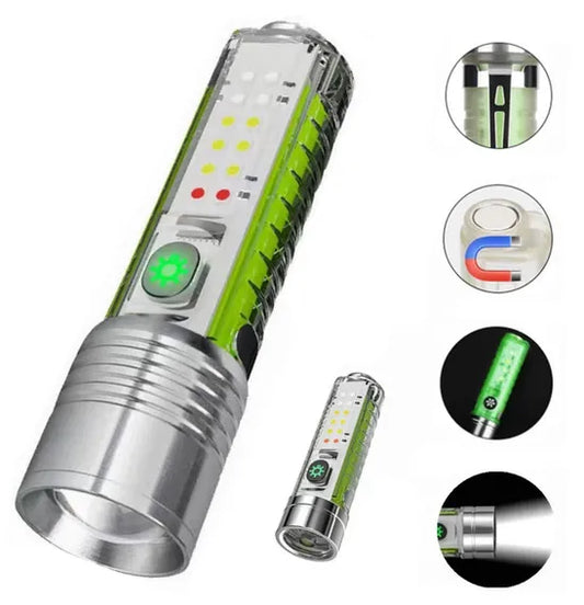 Multifunctional Metal Zoom Torch Light / Flashlight | Type-C | IPX5 | 520A