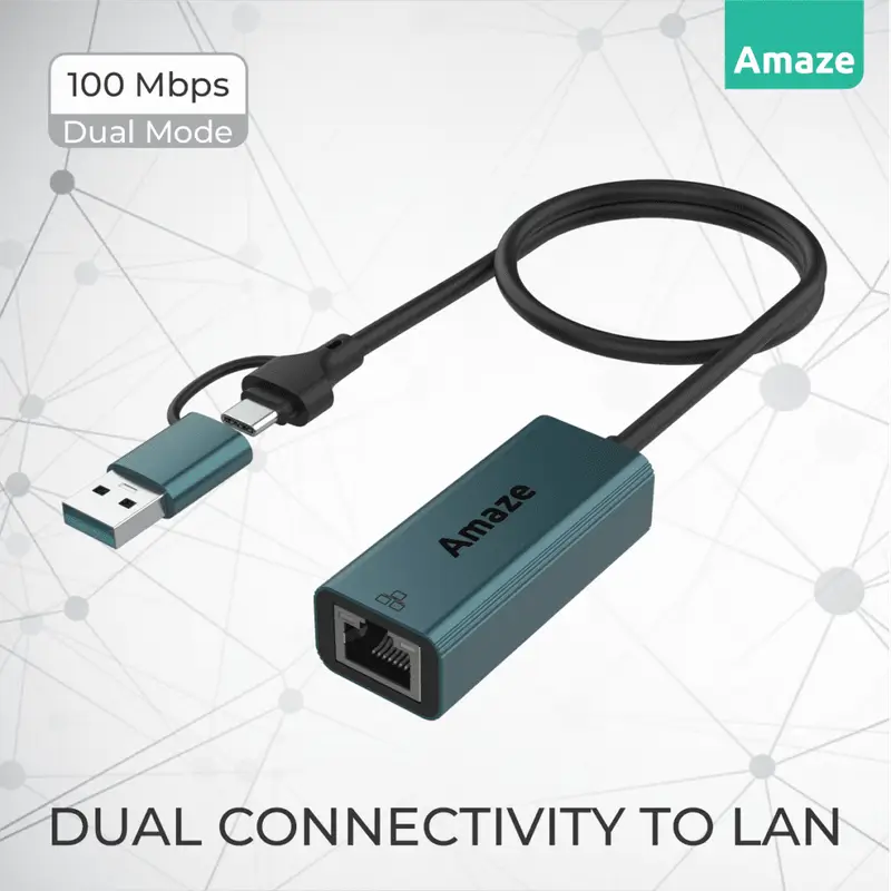 Amaze A425 USB3.0 + TYPE C TO RJ45 ETHERNET ADAPTER