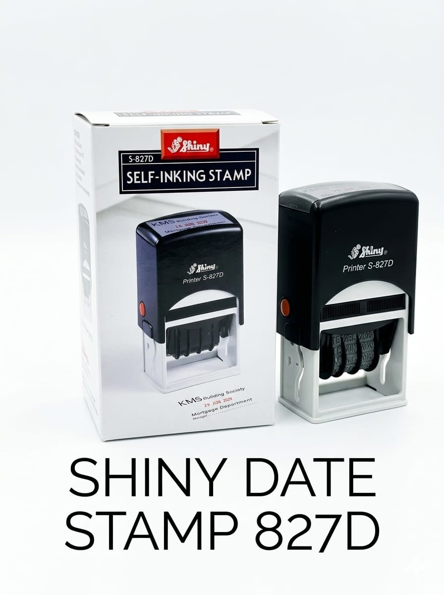 Self Inking Dater  Stamp S-827D | Shiny | Made in Taiwan