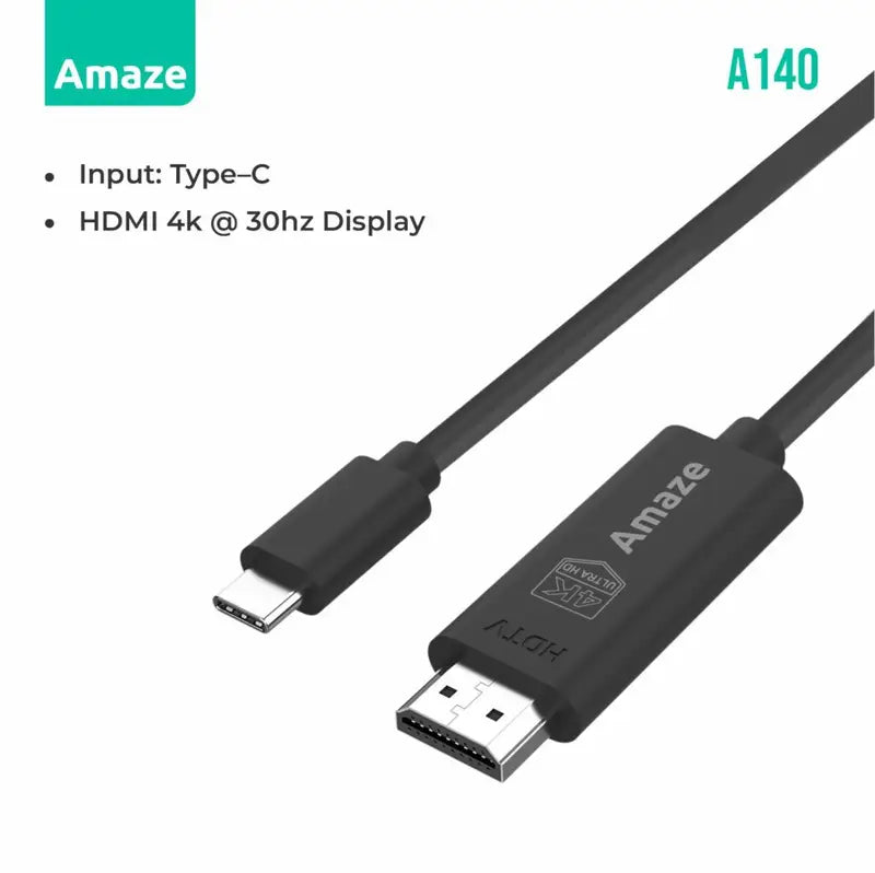 Amaze A140 Type C to HDMI 4k Cable 1.8m