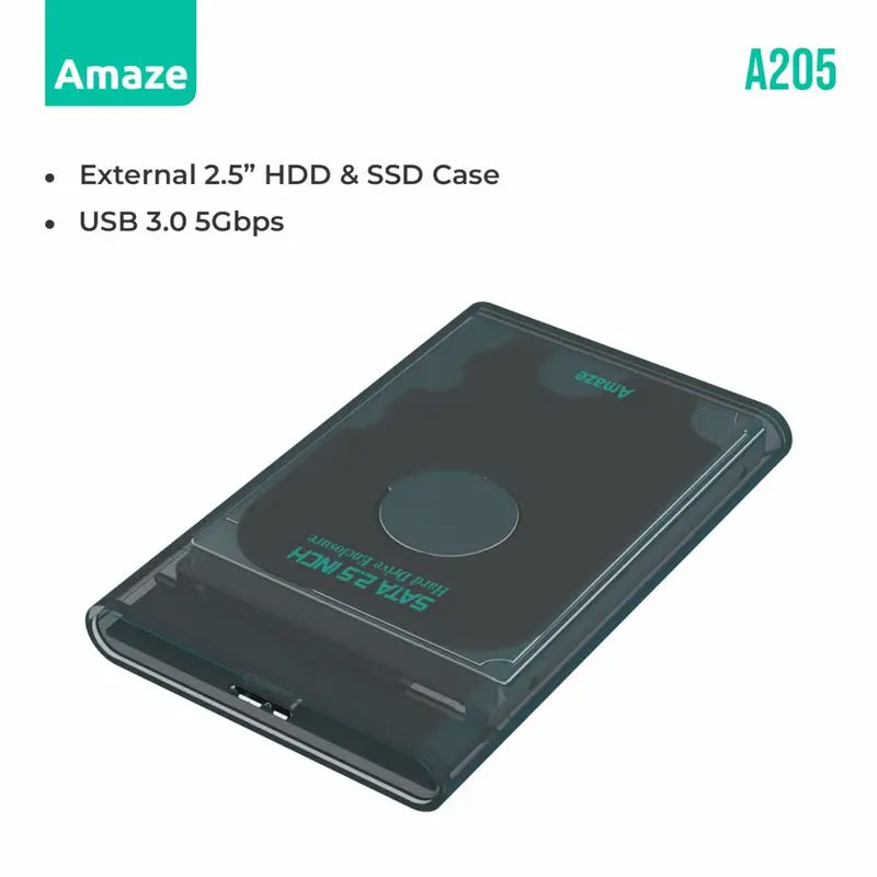 Amaze A205 USB 3.0 EXTERNAL HDD CASE ENCLOSURE 2.5”