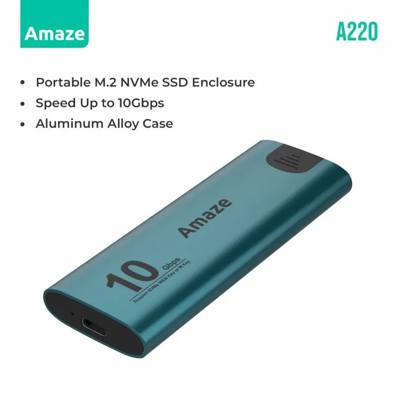 Amaze A220 Portable M.2 NVME SSD Enclosure 10G