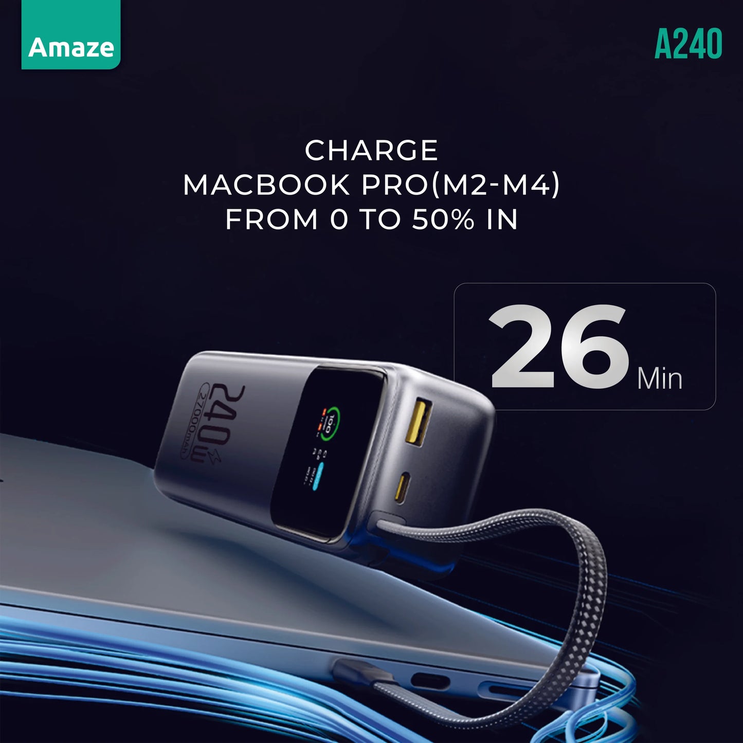 Amaze TURBO 240W 27,000mAh SUPER FAST POWER BANK | A240