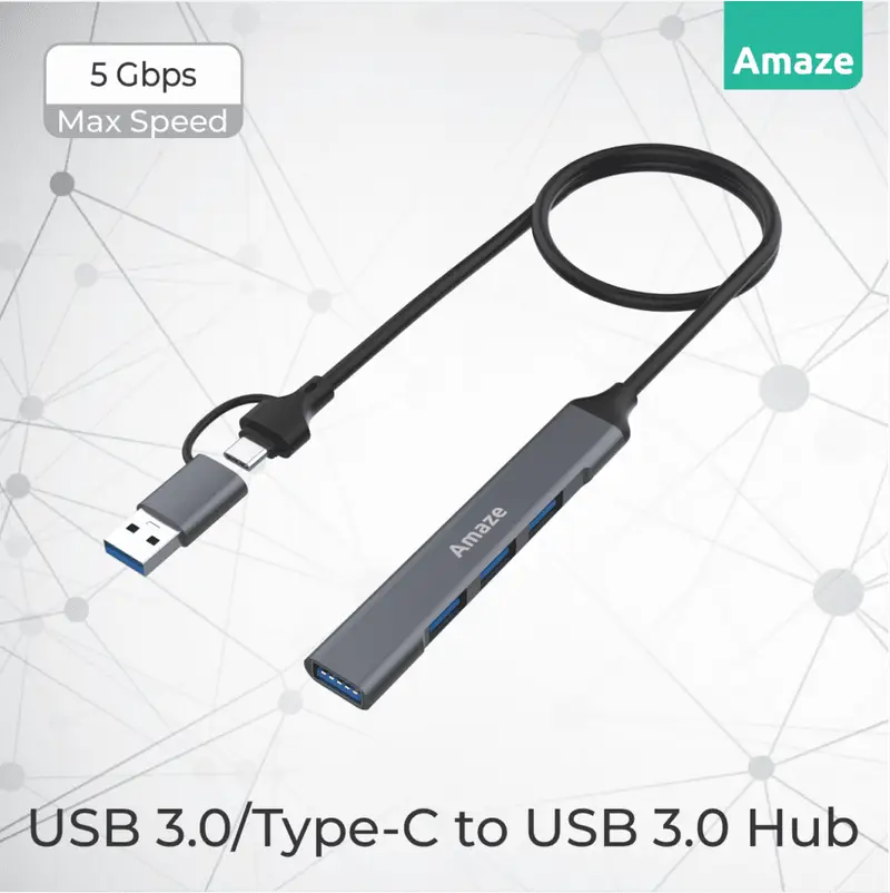 Amaze A304 USB3.0 + Type-C to 4 in 1 USB 3.0 Hub