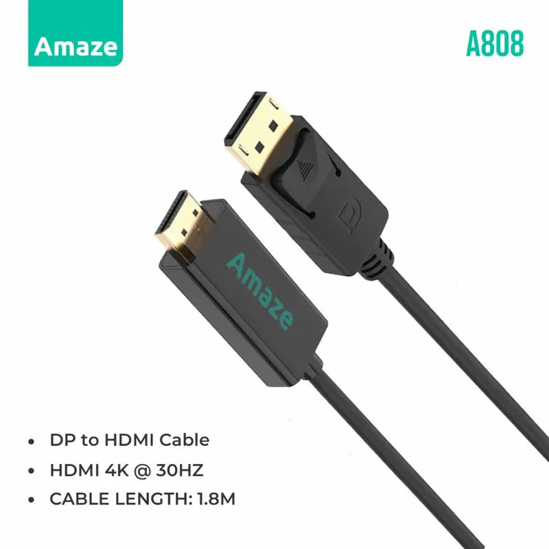 Amaze A808 DP TO HDMI 4K ADAPTER CABLE