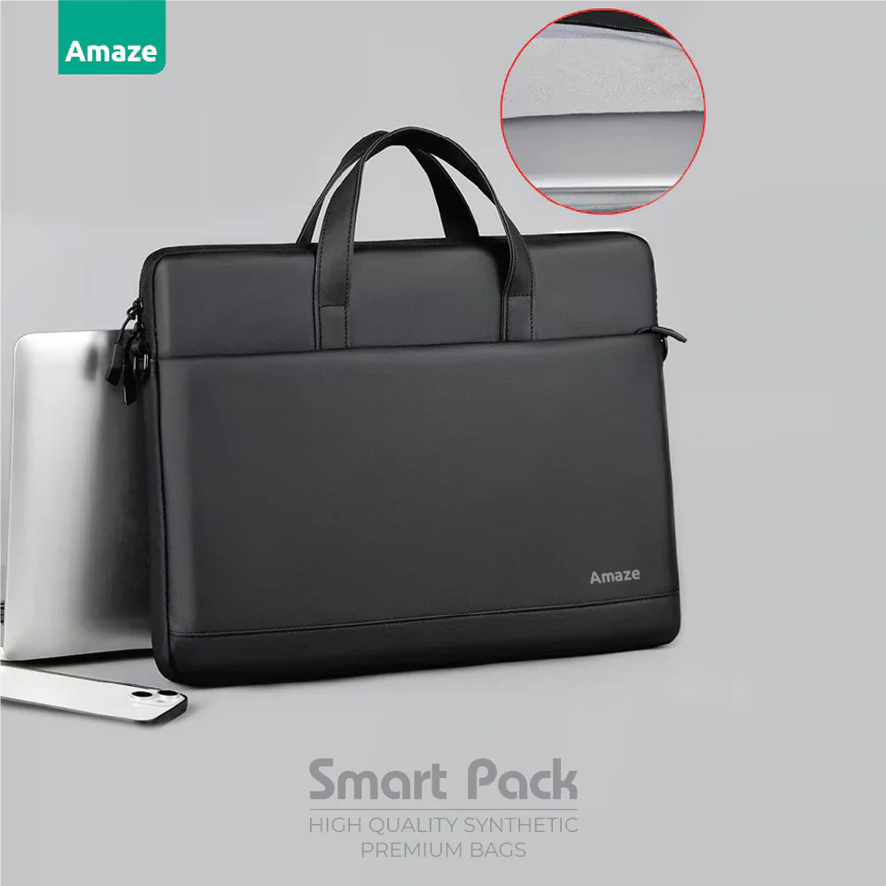 Amaze Smart Pack Synthetic Premium 15"-16" Laptop Bag/Sleeve | A905 | Black/Blue/Grey