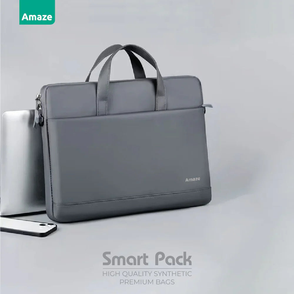 Amaze Smart Pack Synthetic Premium 15"-16" Laptop Bag/Sleeve | A905 | Black/Blue/Grey
