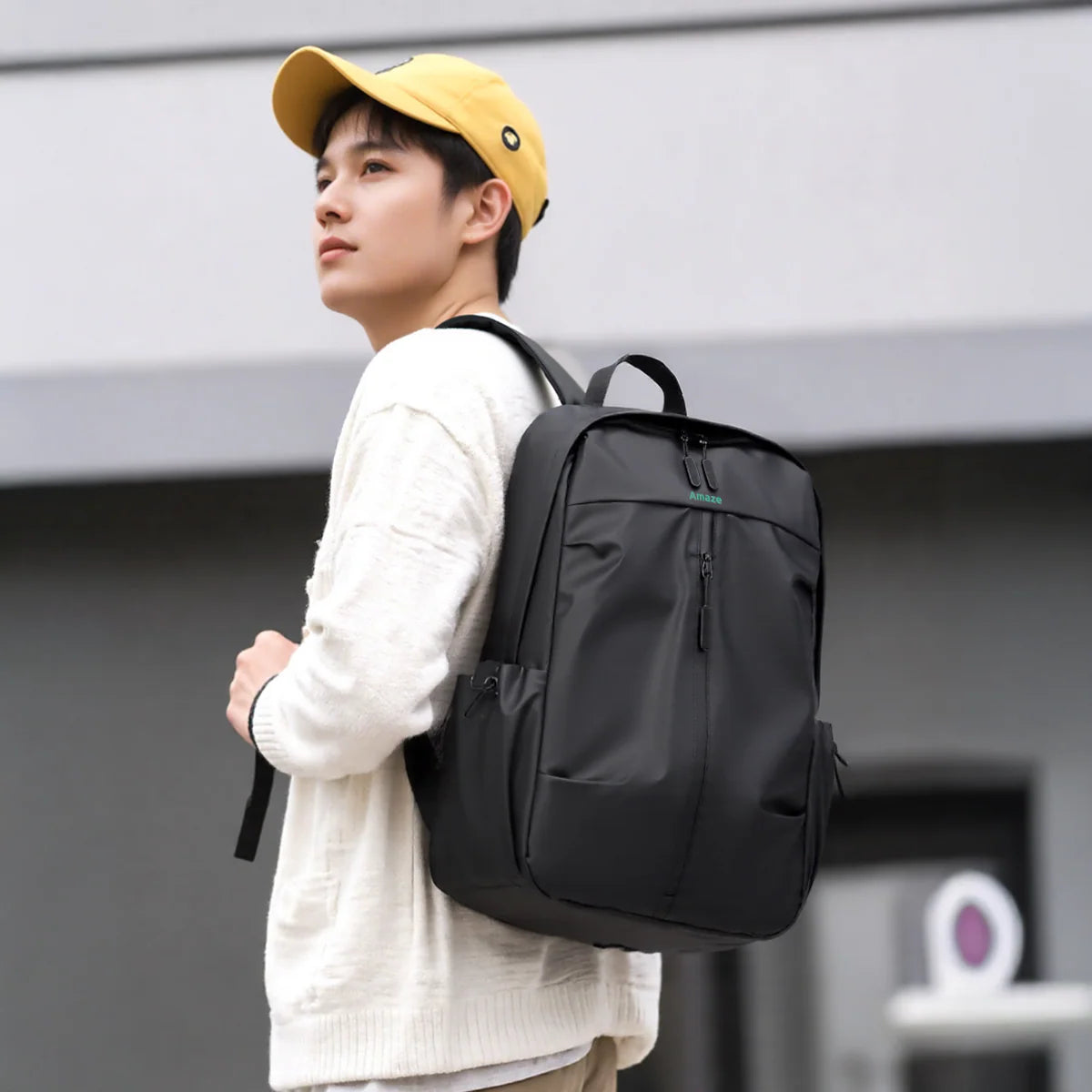Amaze Workie Synthetic Fiber Premium 15"-16" Laptop Backpack | A940 | Black/Blue/Green