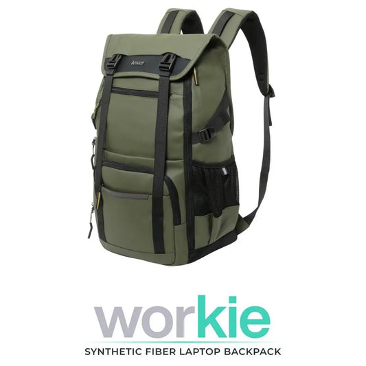 Amaze Workie Synthetic Fiber Premium 17" Laptop Backpack | A945 | Black/Blue/Green