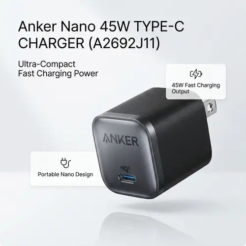 ANKER Nano 45W Type-C GaN Wall Charger | 1C | White | A2692P21-76