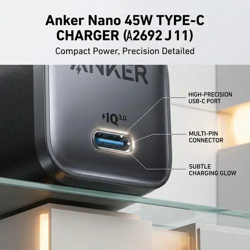 ANKER Nano 45W Type-C GaN Wall Charger | 1C | White | A2692P21-76