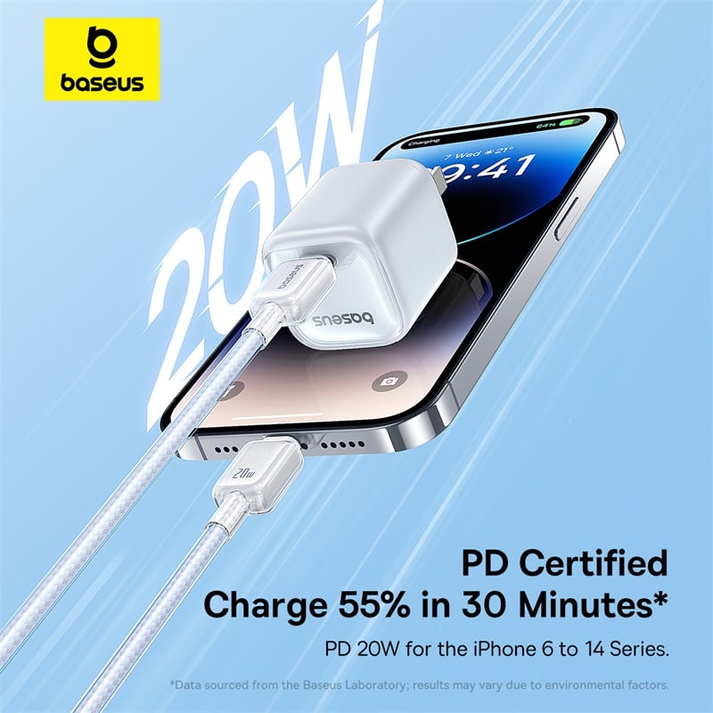 Baseus Crystal-Clear 20W 2m Type-C to Lightening Cable | White