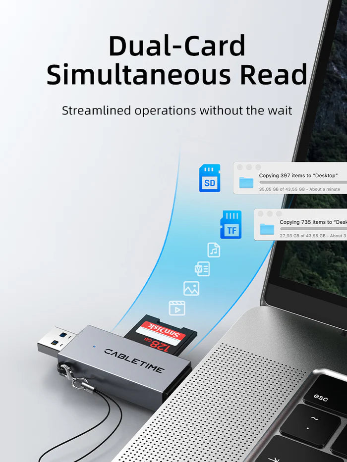 Cabletime 2-in-1 Card Reader | CD40G