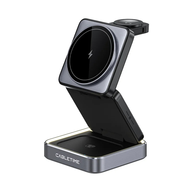 Cabletime 3-in-1 15W MagSafe Wireless Charging Desk Phone Holder | CE12B