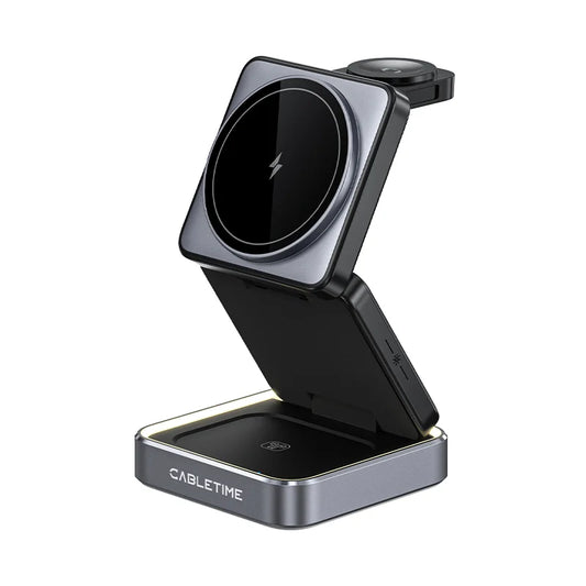 Cabletime 3-in-1 15W MagSafe Wireless Charging Desk Phone Holder | CE12B