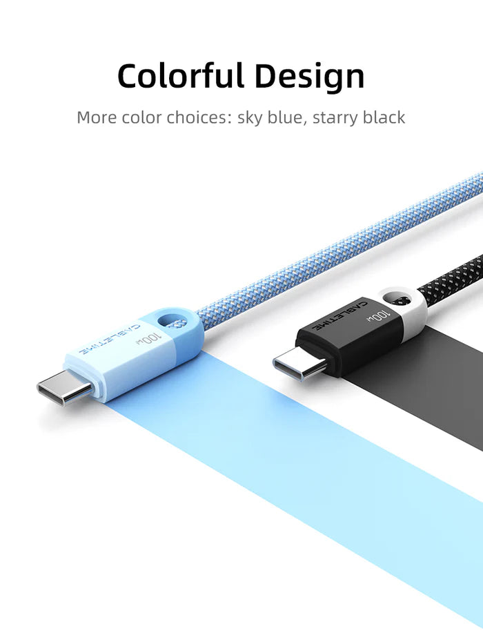 Cabletime 100W Type-C to Type-C Braided Cable | 1m | CUP1H | Black