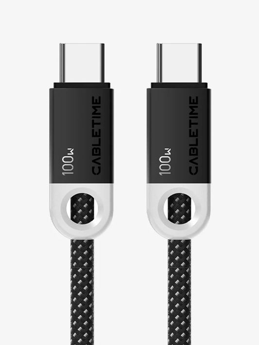 Cabletime 100W Type-C to Type-C Braided Cable | 1m | CUP1H | Black