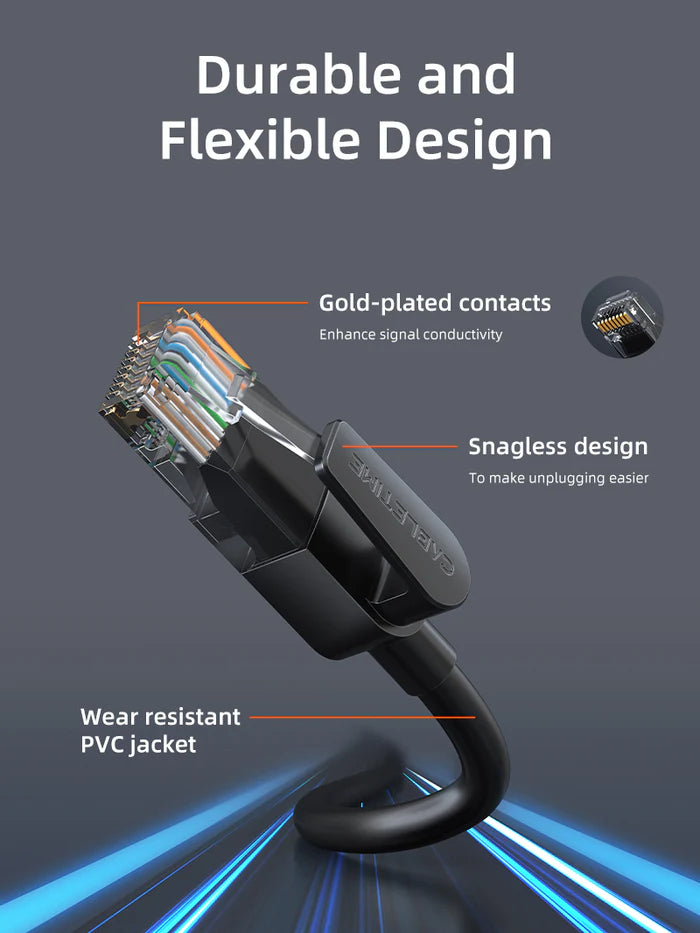 Cabletime Cat6 Ethernet Network Cable UTP Rj45 Black | 2m/3m/5m | CN60