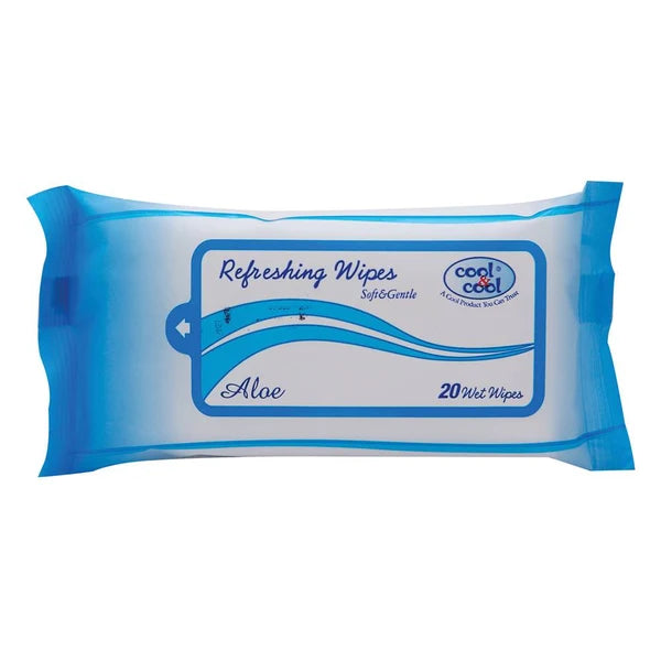 Cool & Cool Aloe Refreshing Wipes Soft & Gentle 20's | Hot Selling