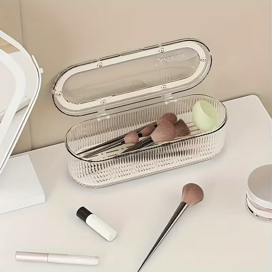 Multipurpose Rounded Storage Organizer Box with Lid | Chopsticks / Cutlery / Makeup