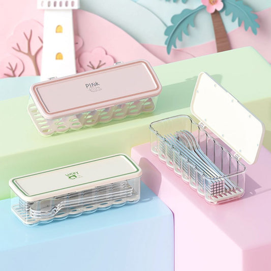 Multipurpose Storage Organizer Box with Lid | Chopsticks / Cutlery / Makeup