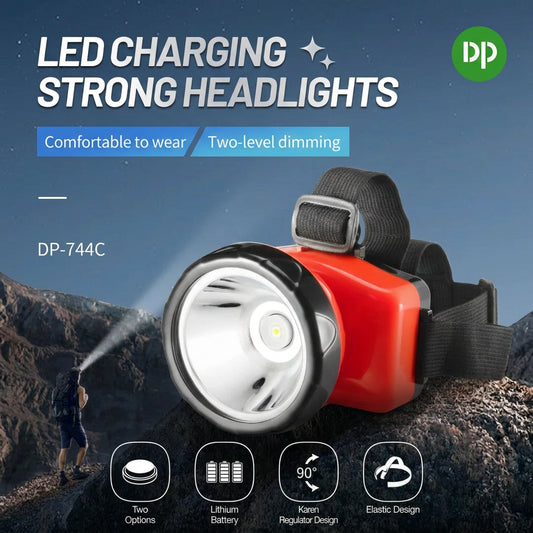 DP-744C Rechargeable LED Headlight Torch | 30W.
