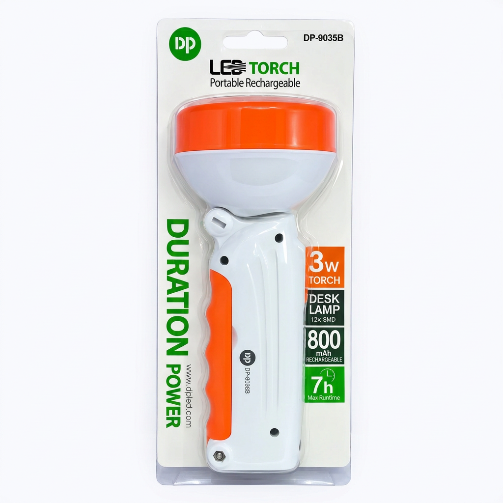 DP-9035B Portable Rechargeable LED Torch Light and Desk Lamp.