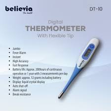 Original Believia Digital Thermometer | Flexible Tip | DT 10