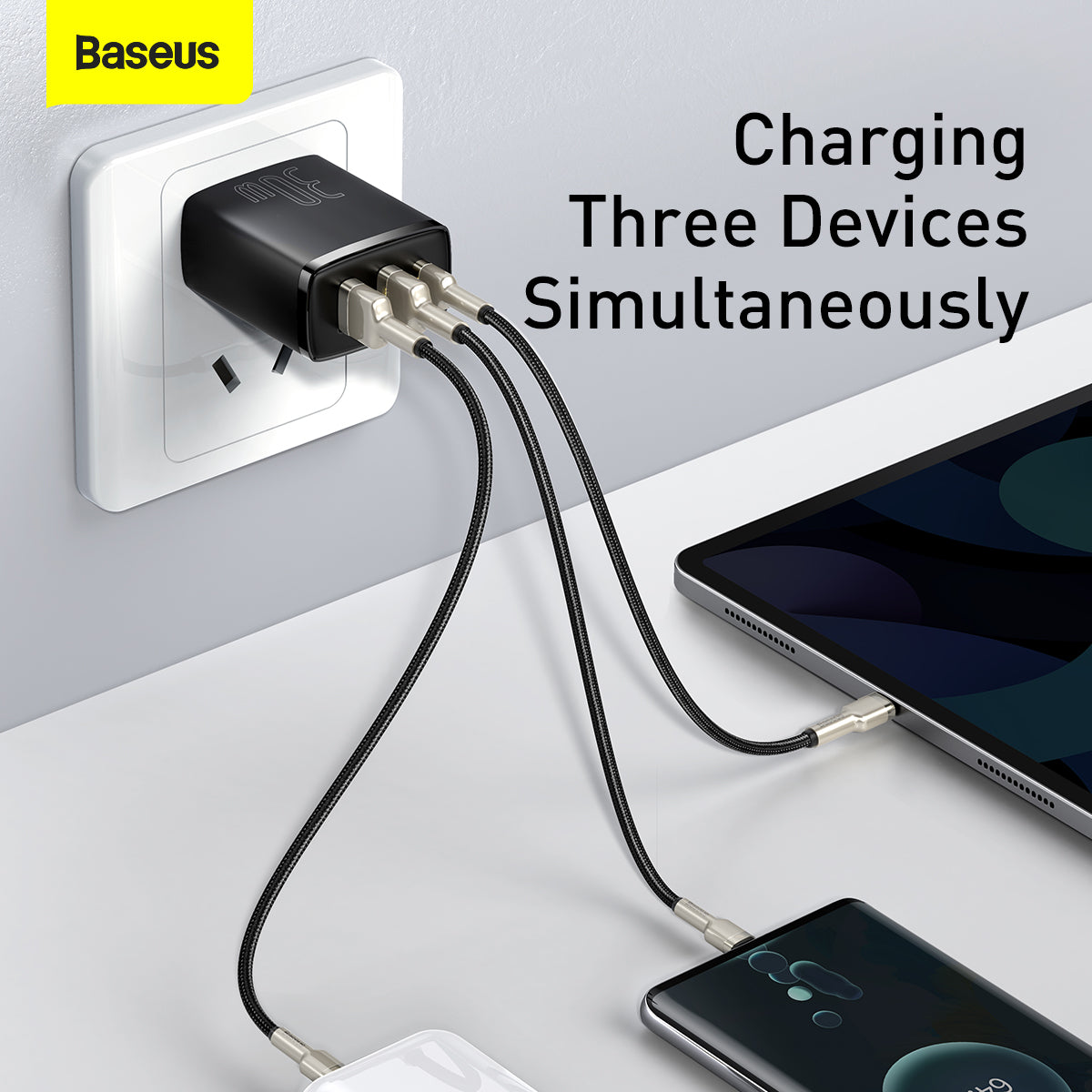 Baseus Compact Quick Fast Charger 2U+C 30W CN Adapter