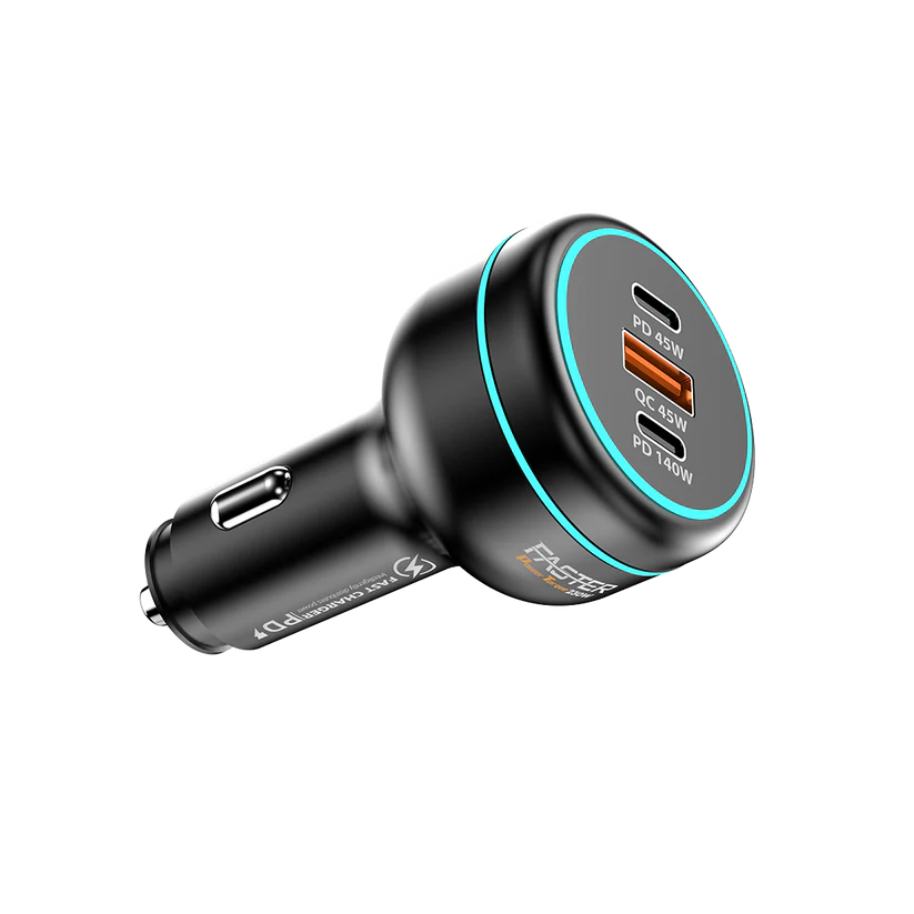 Faster 230W Car Charger | 1A+2C Port | with C-C Braided Cable | FCC-230W