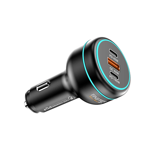 Faster 230W Car Charger | 1A+2C Port | with C-C Braided Cable | FCC-230W