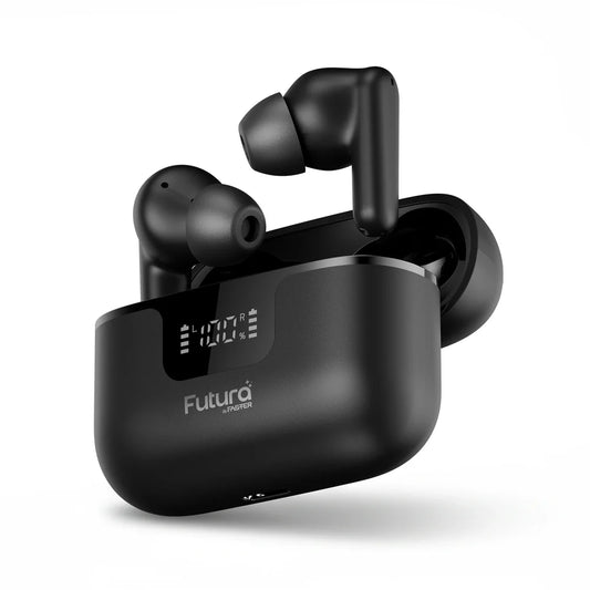 Faster Futura Ai-100 Bluetooth Earbuds | BT v6.0 | Black