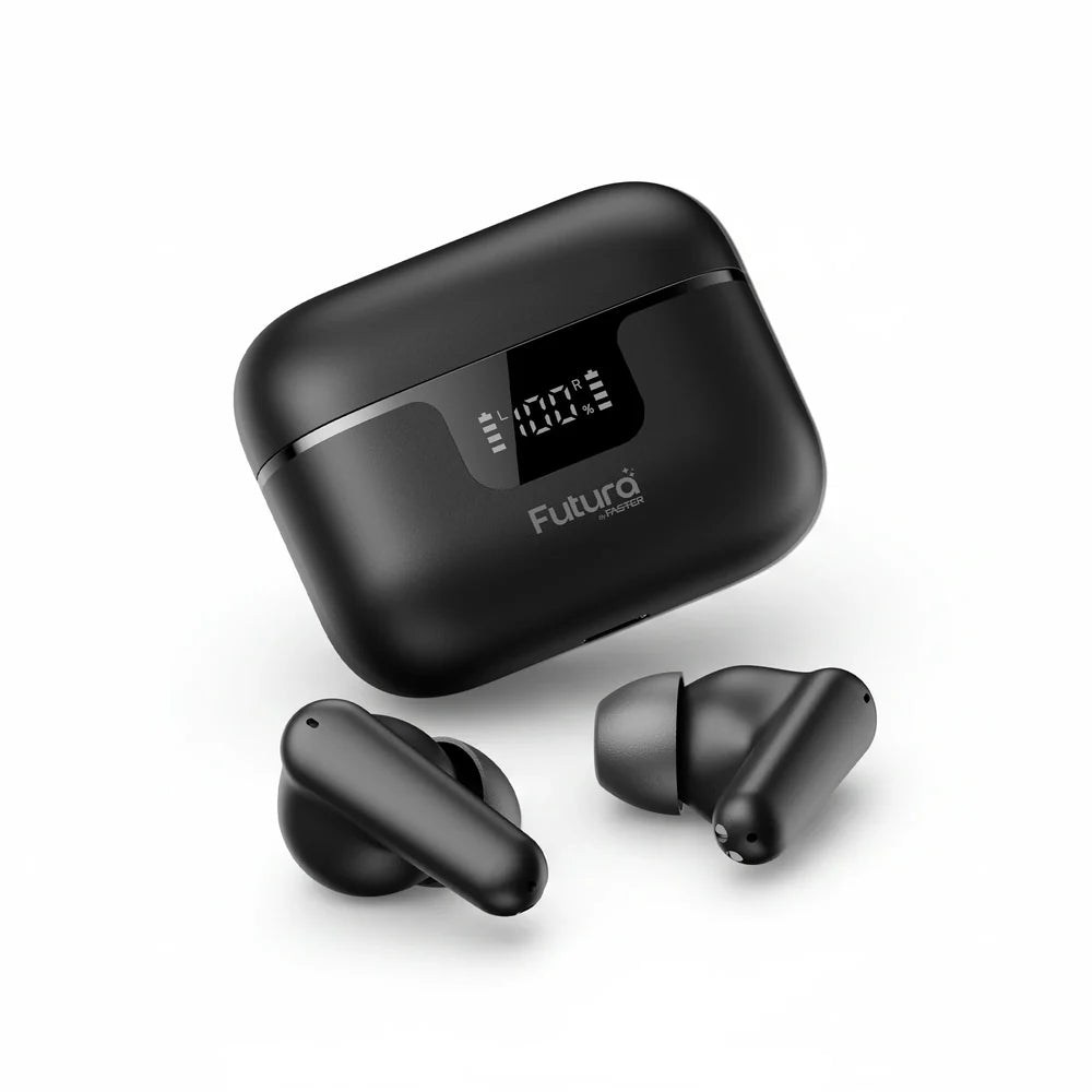 Faster Futura Ai-100 Bluetooth Earbuds | BT v6.0 | Black