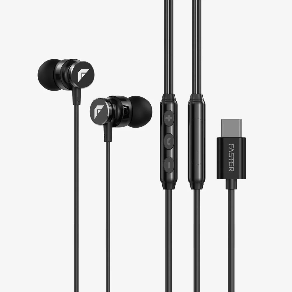 Faster Raven Durable Type-C In-Ear Handsfree/Earphones | 10mm | SH-2C