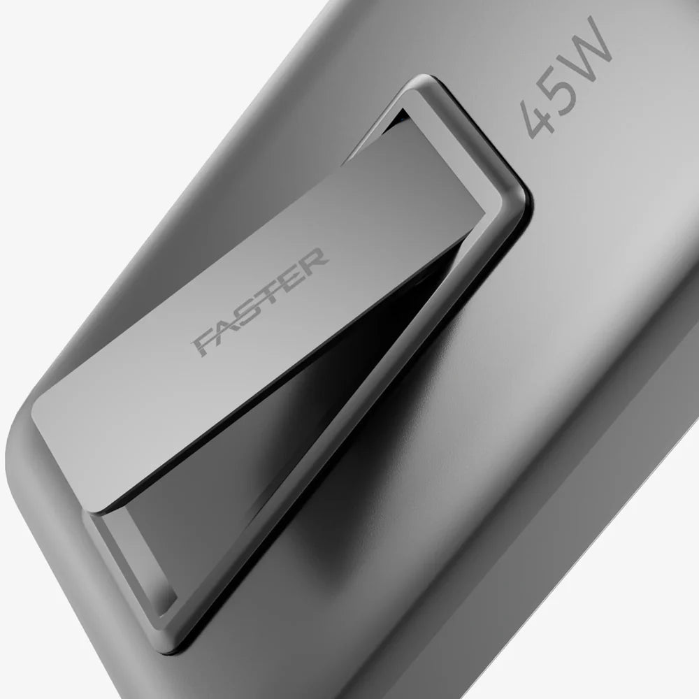 Faster 45W Wired+25W Qi2 Wireless 10000mAh MagSafe PowerBank with Kickstand | PM-10K
