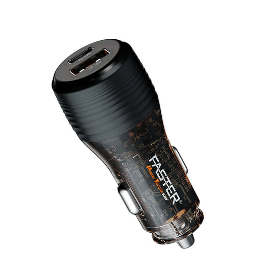 Faster 51W Car Charger | 1A+1C Port | with C-C Cable | C9/C10