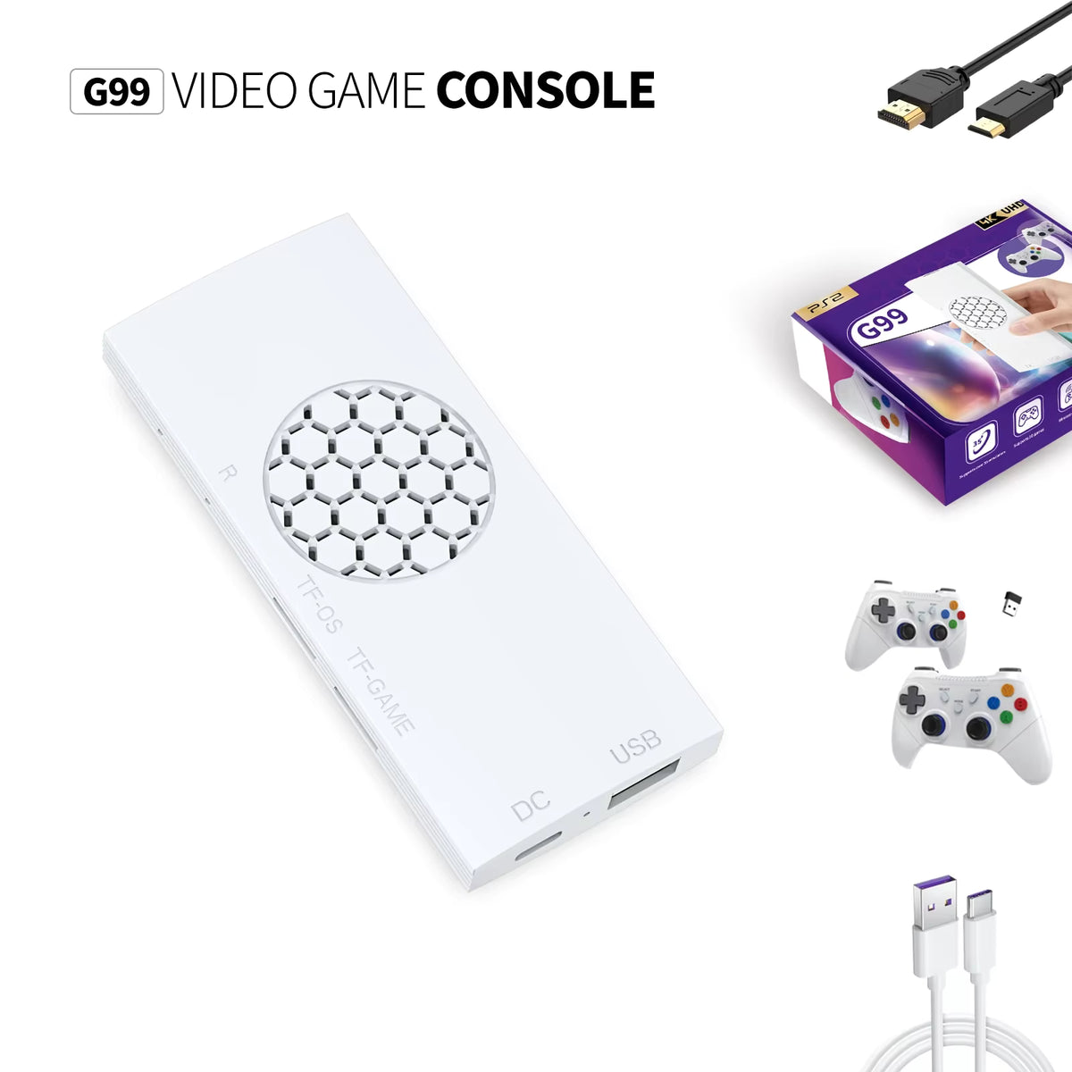 Game Stick with Dual Controllers | Type-C input | G99 | FREE SHIPPING